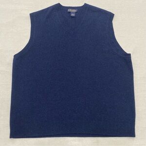 Vintage Brooks Brothers 100% Scottish Lambswool Sweater Vest Navy Blue Men’s XL